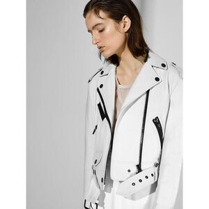 The arrivals cropped biker leather jacket small